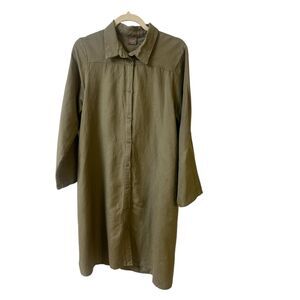 Sivana linen Luce shirt dress green sz Medium